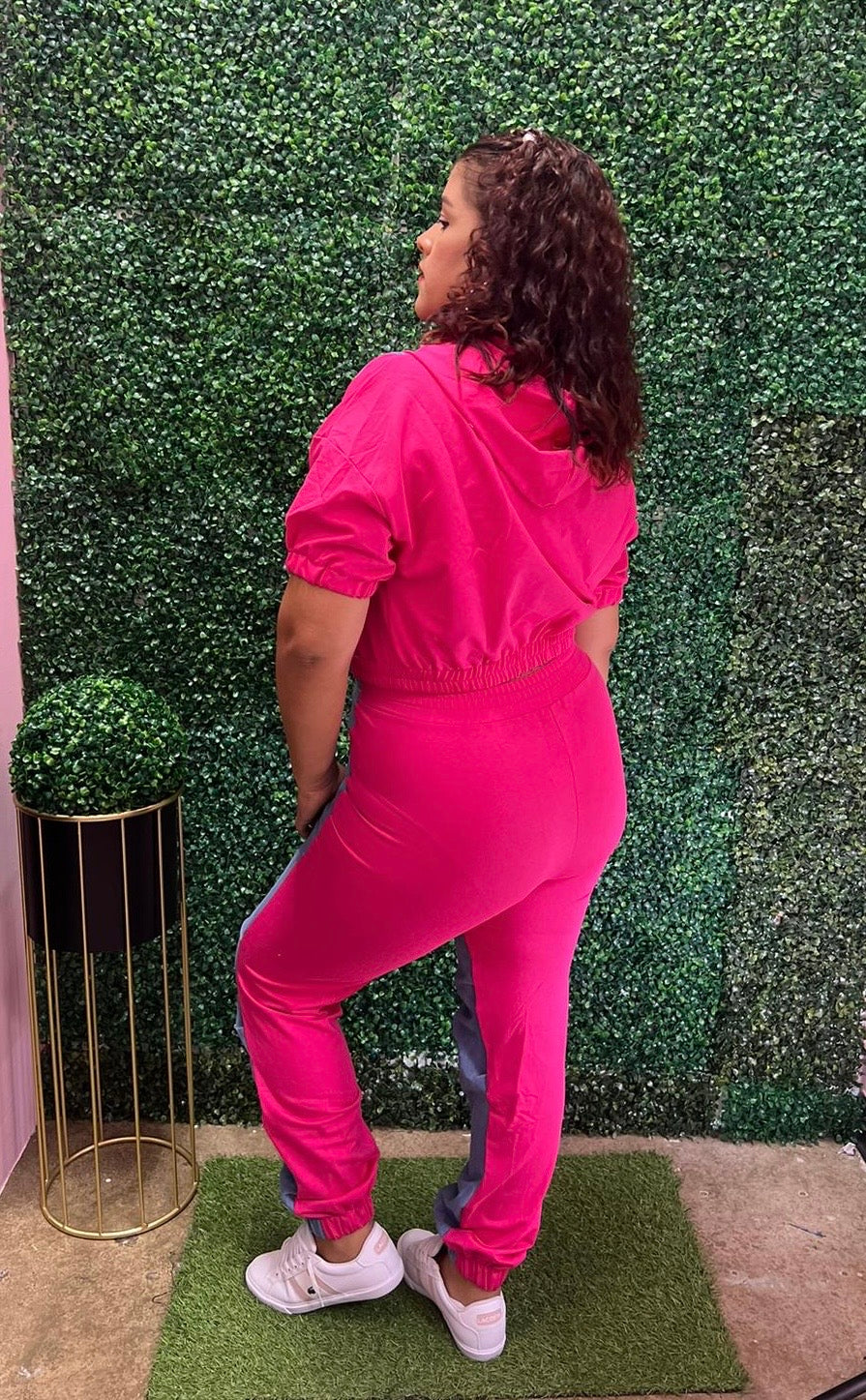 Two Pieces Set insert denim on top and pant D-981-C - Just For You